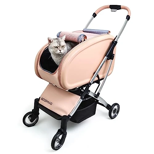 Pink Cat Stroller For Large Cat 20 To 30 Lbs,Foldable Pet Stroller For Large Cat,Sturdy Aluminum Frame,Collapsible,Lightweight Pink Pet Stroller For Cat,Mesh Windows,Breathable 9 Pink Cat Stroller For Large Cat 20 To 30 Lbs,Foldable Pet Stroller For Large Cat,Sturdy Aluminum Frame,Collapsible,Lightweight Pink Pet Stroller For Cat,Mesh Windows,Breathable - Image 7