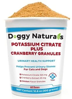 Potassium Citrate Plus Cranberry Granules 300gm For Cats And Dogs - Urinary Tract Support-Helps Deter Formation Of Calcium Oxalate Stones - Deters Bladder & Kidney Stones (Made In U.S.A)