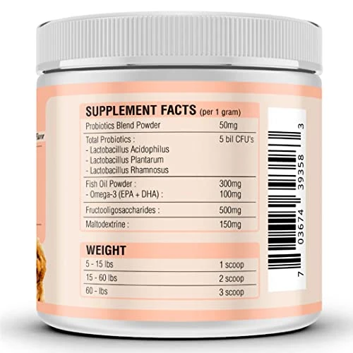 Probiotics For Dogs - Powder Supplement StarryVet 5 Billion CFU's, Digestive Enzymes, Prebiotics - Dog Allergies, Diarrhea, Bad Dog Breath, Constipation, Gas, Yeast, Hot Spots -100 Grams 4 Probiotics For Dogs - Powder Supplement StarryVet 5 Billion CFU's, Digestive Enzymes, Prebiotics - Dog Allergies, Diarrhea, Bad Dog Breath, Constipation, Gas, Yeast, Hot Spots -100 Grams - Image 2