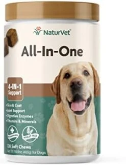 NaturVet All-in-One Dog Supplement - For Joint Support, Digestion, Skin, Coat Care – Dog Multivitamins With Minerals, Omega-3, 6, 9 – Wheat-Free Vitamins For Dogs – 13-Ounce Powder -Zoo Shop 417T3pR4SJL. AC