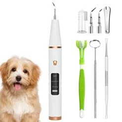 HURKEYE Dog Tooth Plaque Remover, Pet Ultrasonic Tooth Cleaner, Dog Teeth Cleaning Kit, Dental Tartar Remover For Teeth Stains For Dogs And Cats, Dog Tooth Brushing Kit