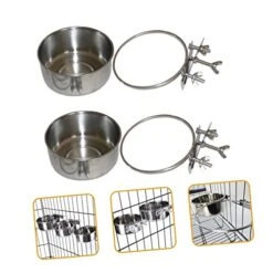 Bird Cage Mount Bowl Bunny Food Rabbit Food 6 Pcs Feeder Silver Stainless Steel Alloy Stainless Steel Dog Bowls Pet Feeder Metal Bird Feeder 15 Bird Cage Mount Bowl Bunny Food Rabbit Food 6 Pcs Feeder Silver Stainless Steel Alloy Stainless Steel Dog Bowls Pet Feeder Metal Bird Feeder -Zoo Shop 417cwpcO46L