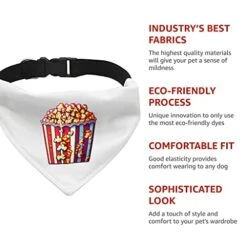 GENERIC Popcorn Pet Bandana Collar - Food Print Scarf Collar - Colorful Dog Bandana - XL -Zoo Shop 417vwHsjzDL