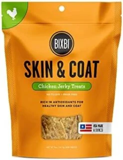 BIXBI Skin & Coat Support Salmon Jerky Dog Treats, 10 Oz - USA Made Grain Free Dog Treats - Antioxidant Rich To Support Shiny, Full Bodied Coats - High In Protein, Whole Food Nutrition, No Fillers -Zoo Shop 417xGnQZpML. AC 1