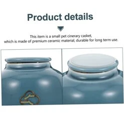 HOMSFOU 5 Pcs Urn Tea Decoration Storage Containers Small Storage Container Round Container With Lid Small Ceramics Urn Pet Memorial Pet Cremation Urns Ceramics Blue Cat Ash Urn Mini -Zoo Shop 418A2VMpvnL