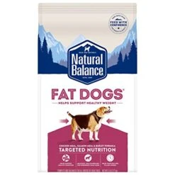 Natural Balance Fat Dogs Low Calorie Dry Dog Food Chicken Meal, Salmon Meal, Garbanzo Beans, Peas & Oatmeal, 5 Pounds (Packaging May Vary)