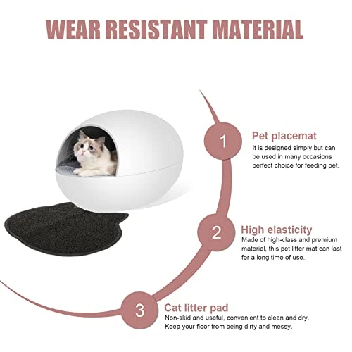 LUOZZY 2 Pcs Cat Litter Mats Kitten Litter Trapping Mats Pet Cat Litter Pads Household Pet Mats (Black+Gray) 6 LUOZZY 2 Pcs Cat Litter Mats Kitten Litter Trapping Mats Pet Cat Litter Pads Household Pet Mats (Black+Gray) - Image 4