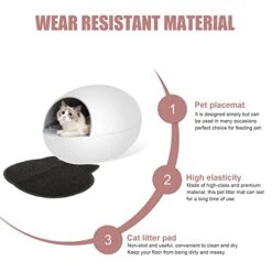 LUOZZY 2Pcs Cat Litter Mats Kitten Litter Trapping Mats Pet Litter Pads For Home - Black + Grey -Zoo Shop 418KTfOPD8L