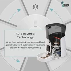 Wretro Smart Pet Feeder With Camera - Automatic 6L WiFi Dog/Cat Food Dispenser, HD Video, Voice Recording, Smartphone App Control, Dual Power Backup - White001 -Zoo Shop 418PrO2RvcL