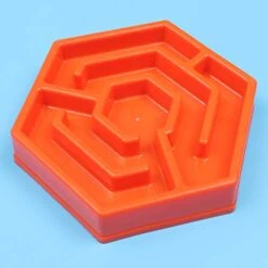 Pet Bowl 1pc Adorable Pet Feeding Bowls Dog Cat Food Feeder Creative Petal- Shaped Shallow Bowl For Pet Slowly Eatting （ Orange ） -Zoo Shop 418ZR5yWIyL