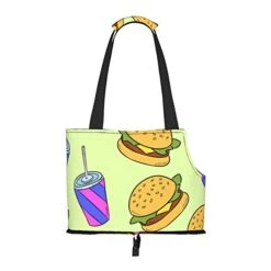 Small Dog, Cat, Puppy, Kitten Purse Carrier, Breathable Pet Travel Handbag Compatible With Hamburger Junk Food, Multifunctional Pet Carrier Bag For Shopping/Walking/Travel -Zoo Shop 418hntHmGhL