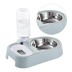 Balacoo Pet Double Bowl Automatic Watering Food Feedin Bowl For Cat Dog Blue Auto Stainless Steel Dog Bowls Stainless Steel Dog Bowls Stainless Steel Dog Bowls Stainless Steel Dog Bowls -Zoo Shop 418jkBhRTBL