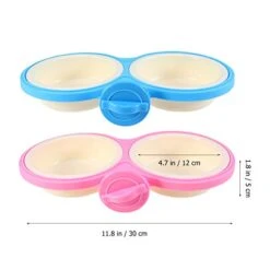 POPETPOP Dog Crate Feeder-Durable Pet Bowls Hanging Water Bowl For Dog Cage Cat Double Bowls Coop Cup Feeder-Pink -Zoo Shop 418kZpFM7QL