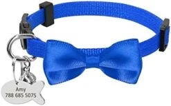 Breakaway Cat Dog Collar Quick Release Safety Kitten Cats Collar With Engraved Fish ID Tag Name Bowknot With Bell Hot Pink XS -Zoo Shop 418n rpiRuL. AC