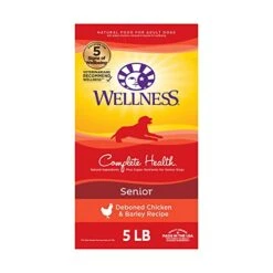 Wellness Complete Health Senior Dry Dog Food With Grains, Chicken & Barley, 5-Pound Bag