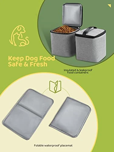 DELOMO Dog Travel Bag, Airline Approved Organizer Backpack With Multi-Function Pockets, 25L Accessories Set With 2 Food Storage Containers, 2 Foldable Bowls For Weekend Away 6 DELOMO Dog Travel Bag, Airline Approved Organizer Backpack With Multi-Function Pockets, 25L Accessories Set With 2 Food Storage Containers, 2 Foldable Bowls For Weekend Away - Image 4