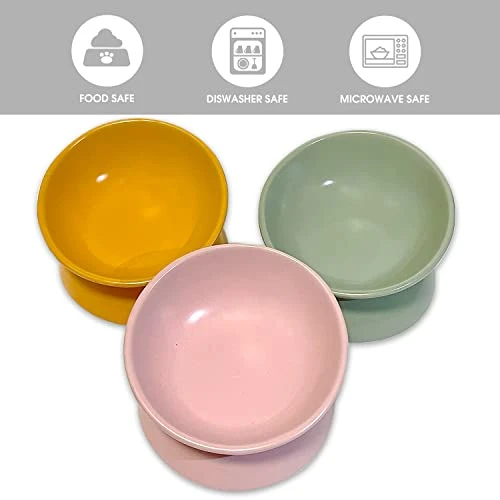 Cat Food Bowls Elevated Tilted, Ceramic Cat Food Bowls, Elevated Cat Food Bowl Whisker Friendly, Anti Vomit & Reduce Neck Burden, Raised Cat Bowl For Food And Water (Yellow) 8 Cat Food Bowls Elevated Tilted, Ceramic Cat Food Bowls, Elevated Cat Food Bowl Whisker Friendly, Anti Vomit & Reduce Neck Burden, Raised Cat Bowl For Food And Water (Yellow) - Image 6