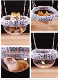 Hamster Nest Swing Cradle Squirrel Rabbit Sugar Glider Parrots Birds Rats Other Small Pets Supplies (Cotton Candy Space Hood M) -Zoo Shop 41901vY0VVL