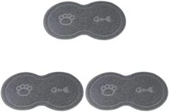 Mipcase Food Containers Food Scatter With Kitten Lock Dish Placemat Floor PVC Easy Mat Dog Anti- And Trapper Mat, Grey Water Bowl Clean Mat: X Non- Control Pad Mesh Multi- Puppy Litter Rabbit Food -Zoo Shop 4197m5ewguL. AC