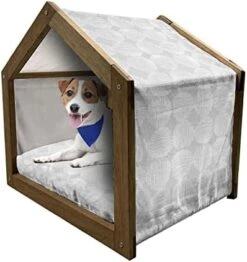 Ambesonne Floral Wooden Pet House, Singing Birds On Branches Berries Leaves Spring Sketch Outline, Indoor & Outdoor Portable Dog Kennel With Pillow And Cover, Small, Dark Seafoam Multicolor -Zoo Shop 4197tvXpuEL. AC