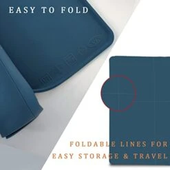 Dog Feeding Mat For Food And Water Bowls, 39.4"x29.5" Extra Large Silicone Pet Food Mat, Waterproof Dog Placemat For Protecting Floors, Non-Slip, Blue -Zoo Shop 419AgpQ5bBL