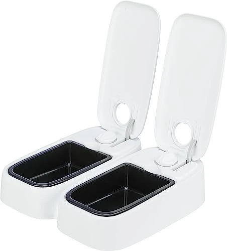 TRIXIE TX2 Automatic Food Dispenser, Dual Compartments, Dual Timer, 48 Hour Timer, Battery Operated, Gray With Black (24372) 4 TRIXIE TX2 Automatic Food Dispenser, Dual Compartments, Dual Timer, 48 Hour Timer, Battery Operated, Gray With Black (24372) - Image 2