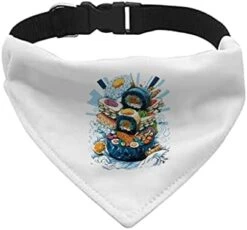 GENERIC Cartoon Sushi Pet Bandana Collar - Food Design Scarf Collar - Cute Dog Bandana - L -Zoo Shop 419EcqSFmsL. AC 1