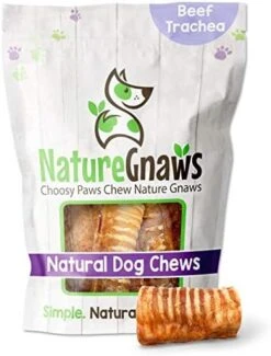 Nature Gnaws Beef Trachea For Dogs - Premium Natural Beef Bones - Simple Single Ingredient Crunchy Dog Chew Treats - Rawhide Free 6 Count -Zoo Shop 419G7OWDyRL. AC