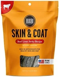 BIXBI Skin & Coat Support Salmon Jerky Dog Treats, 10 Oz - USA Made Grain Free Dog Treats - Antioxidant Rich To Support Shiny, Full Bodied Coats - High In Protein, Whole Food Nutrition, No Fillers -Zoo Shop 419Ibu 9ZuL. AC 1