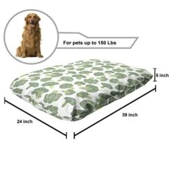 Ambesonne Vegetables Pet Bed, Continuous Foods Pattern With Sketchy Hatched Broccoli Print, Chew Resistant Pad For Dogs And Cats Cushion With Removable Cover, 24" X 39", Fern Green Pale Green -Zoo Shop 419QjdtMnrL