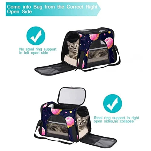 Pet Carrier Cartoon Donuts Food Plants Pattern Soft-Sided Pet Travel Carriers For Cats,Dogs Puppy Comfort Portable Foldable Pet Bag Airline Approved 4 Pet Carrier Cartoon Donuts Food Plants Pattern Soft-Sided Pet Travel Carriers For Cats,Dogs Puppy Comfort Portable Foldable Pet Bag Airline Approved - Image 2