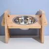 Elevated Cat Bowls For Food And Wate, 15° Tilted Raised Stainless Steel Pet Bowl For Puppy And Cats, Adjustable Height Dog Food Feeding Dishes Water Bowl Stand B -Zoo Shop 419XVf3VGIL
