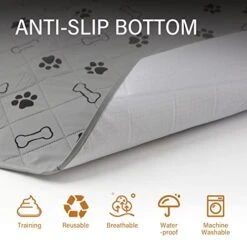 PetGoodie Washable Pee Pads For Dogs | Reusable, Non-Slip & Ultra Absorbent 100% Waterproof Crate Mat For Dogs & Cats | Pet Training Pad For Furniture, Floor & Car Seat Protection (39x35 Inch | 1 Pc) -Zoo Shop 419aYjKCV9L