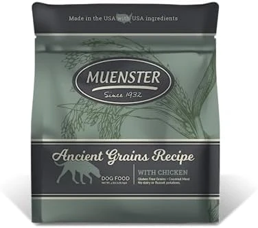 Muenster Ancient Grains With Chicken Recipe – High Protein Dry Dog Food With Fresh Chicken For Large,Medium Or Small Breed Dogs, 4lb 3 Muenster Ancient Grains With Chicken Recipe – High Protein Dry Dog Food With Fresh Chicken For Large,Medium Or Small Breed Dogs, 4lb
