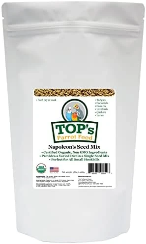 TOP's Napoleon's Seed Mix For All Small Hookbills, Non-GMO, Soy Free, Corn Free, USDA Organic Certified, 5 Lb 8 TOP's Napoleon's Seed Mix For All Small Hookbills, Non-GMO, Soy Free, Corn Free, USDA Organic Certified, 5 Lb - Image 6
