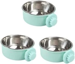 3pcs Stainless Steel Bird Cage Birdcage Moultrie Feeder Bird Dish Feeder Bird Food Bowl Pet Food Bowl Feeding Bowl Pet Bowl Pet Feeding Bowl Pet Feeder Dog Feeding Bowl Green Birds -Zoo Shop 41A6Tg5TTAL. AC