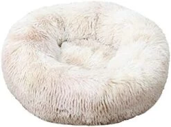 YangYan Round Washable Long Plush Dog Kennel New Super Soft Dog Mat Dog Basket Pet Bed Cat House Velvet Mats Sofa For Dog (Color : Sky Blue, Size : 40cm) -Zoo Shop 41A8IxqDiAL. AC