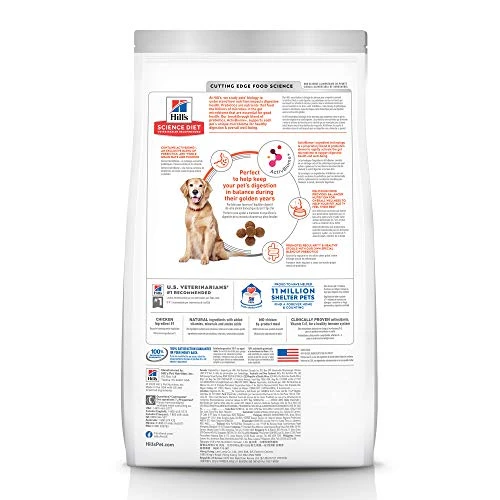 Hill's Science Diet Senior Adult 7+ Dog Dry Food, Perfect Digestion, Chicken Recipe, 12 Lb. Bag 4 Hill's Science Diet Senior Adult 7+ Dog Dry Food, Perfect Digestion, Chicken Recipe, 12 Lb. Bag - Image 2
