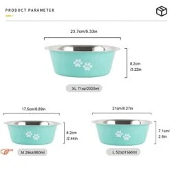YUDANSI Dog Bowls 2 Pack Small Medium Dogs Feeding Bowls Food Water Bowls With Non-Slip Silicone Sole, Stainless Steel Dog Dishes Elevated Raised Pet Feeder(3.6 Cups) -Zoo Shop 41ANnzLrtmL
