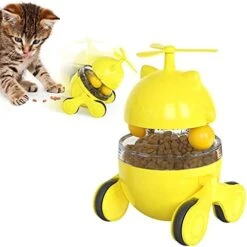 PUINGREN Cat Food Tumbler Toys Cat Food Dispenser Cat Treat Toys Cat Food Balance Ball,Cat Food Puzzle Feeder For Indoor Cats InteractiveToy Gift For Kitten/Dogs-USB Charging Cat Toys(Yellow) -Zoo Shop 41AODWqpvAS. AC