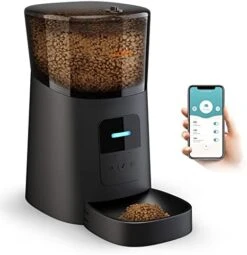 WOPET 6L Automatic Cat Feeder, Wi-Fi Enabled Smart Pet Feeder For Cats And Dogs, Auto Dog Food Dispenser With Portion Control, Distribution Alarms And Voice Recorder Up To 15 Meals Per Day -Zoo Shop 41AiwQfxCZL. AC