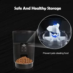 Automatic Cat Feeder,FORLIFE Auto Pet Feeder With Programmable Timer, Portion Control 1-4Meals Per Day, Dual Power Supply & Voice Recorder For Small&Medium Cats Dog Pets(Black) -Zoo Shop 41Awo2k76gL