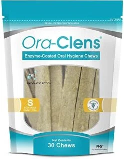 Ora-Clens Oral Hygiene Chews For Small Dogs - Cleans Teeth And Freshens Breathe - Coated With Enzymes - Prevents Plaque & Bacteria Build Up - 30 Chews -Zoo Shop 41B auL1UaL. AC