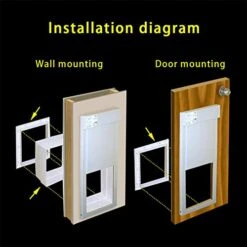 4 Ways Lockable Dog Cat Kitten Door Security Flap Door Small Animal Puppy Kitten Gate Pet Supplies Brown White -Zoo Shop 41B3wzxhTuL