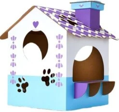 Cardboard Cat House: All-Season DIY Semi-Enclosed Design Scratching Board High-Density Creative Cottage Playhouse Toys Indoor Decor (Not Scratching Board,Hot Dog Fast Food Truck) -Zoo Shop 41BSFTqQgxL. AC