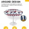 MUSEDAY Round Waterproof Table Cover Independence Day Dog Elastic Tablecloth Fitted Table Cover IndoorOutdoor Spillproof Table Cover Fits Tables Up To 36"-44" Diameter, Pet Dog Paw Red Navy Blue -Zoo Shop 41BSXMftkJL