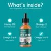 PB Pets Hemp Oil For Dogs And Cats - Organically Grown - Made In USA - Helps With Anxiety, Hip & Joint, Pain, Arthritis, And Stress - With Omega Complex (1-Pack) -Zoo Shop 41BTBAIBFIL