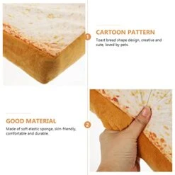 Ipetboom Cat Blanket Cat Beds For Indoor Cats Pet Mats Cushion For Cat And Small Dogs Creative Toast Bread Slice Mattress Warm Comfortable Extended Dog Mat Pad Cat Mat Sofa Pillows -Zoo Shop 41BdKghmgVL
