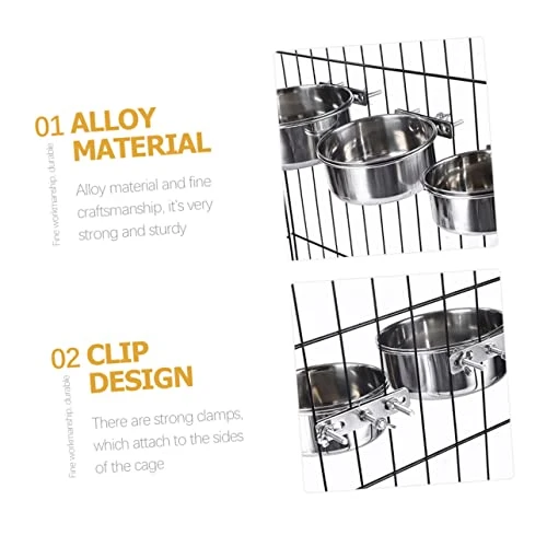 Bird Cage Mount Bowl Bunny Food Rabbit Food 6 Pcs Feeder Silver Stainless Steel Alloy Stainless Steel Dog Bowls Pet Feeder Metal Bird Feeder 5 Bird Cage Mount Bowl Bunny Food Rabbit Food 6 Pcs Feeder Silver Stainless Steel Alloy Stainless Steel Dog Bowls Pet Feeder Metal Bird Feeder - Image 3