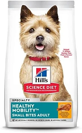 Hill's Science Diet Dry Dog Food, Adult, Healthy Mobility Small Bites, Chicken Meal, Brown Rice & Barley Recipe, 4 Lb. Bag 8 Hill's Science Diet Dry Dog Food, Adult, Healthy Mobility Small Bites, Chicken Meal, Brown Rice & Barley Recipe, 4 Lb. Bag - Image 6